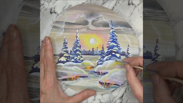 Мастер-класс "Пейзаж с имитацией браширования" смотреть онлайн