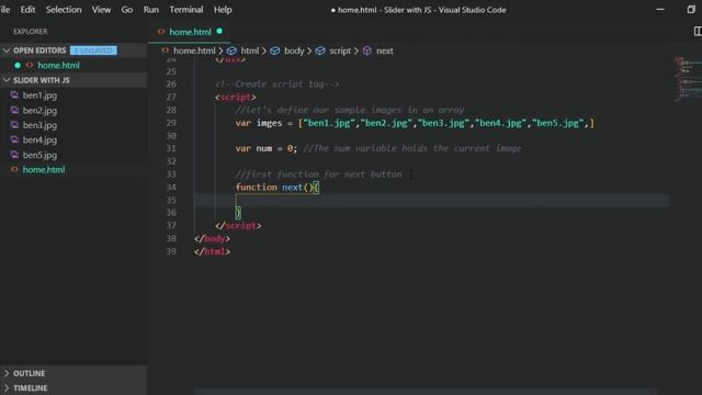 Setup Your First JavaScript Project-Images Slider-Simple Project with JavaScript (JS).