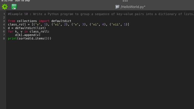 Write a Python program to group a sequence of key-value pairs into a dictionary of lists. смотреть онлайн