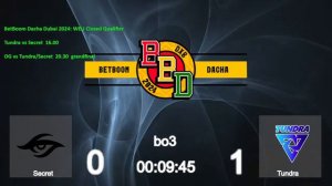 Secret vs Tundra ( 0 - 0 ) bo3  BetBoom Dacha Dubai 2024: WEU Closed Qualifier