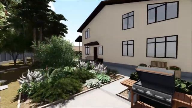 Проект благоустройства участка "Два дома" смотреть онлайн