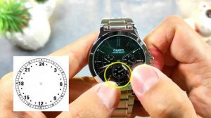 How to set a Simple Casio Day & Date Watch with 1 Button ( Crown) | Casio WR Analog