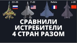 Истребители Су-35, F-22, Rafale, J-20 в одном сравнительном анализе