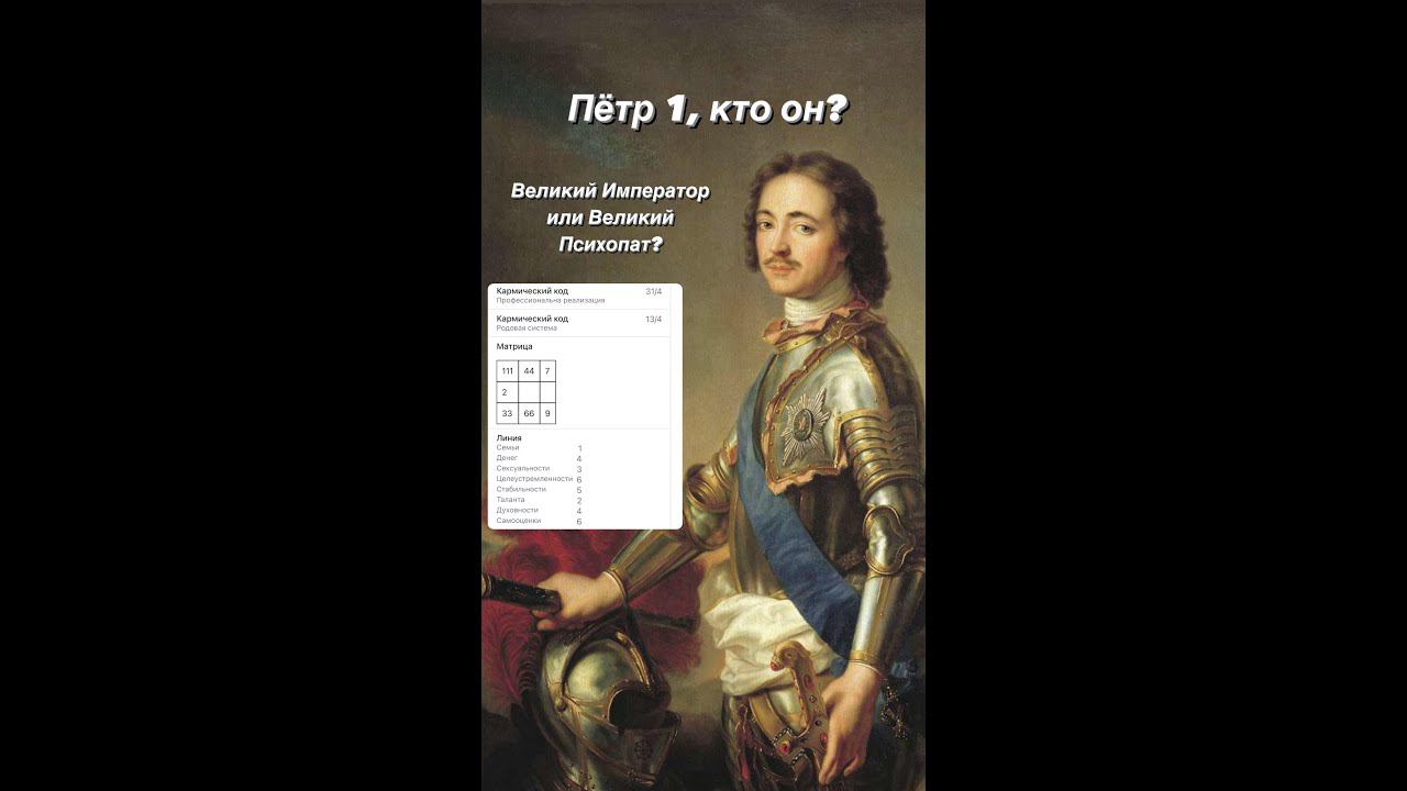 Пётр 1, кто он? Великий Император или Психопат?#психологияличности#анализличности#нумеролог#кино