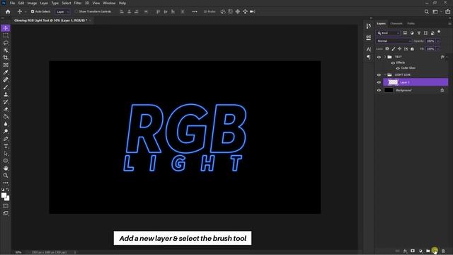 How to Create Glowing RGB Light Text | Photoshop Tutorial