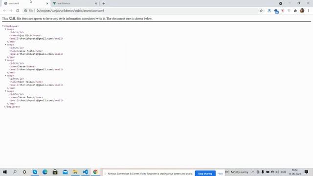 Vuejs Vue 3 Read XML File Data Working Demo