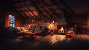 ? САМЫЙ ГЛУБОКИЙ СОН под шум вьюги и метели в хижине с рыжим котенком ❄️ Треск дров и спящая кошка