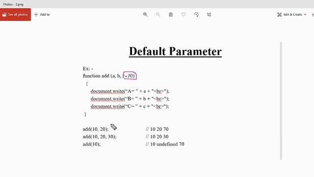 45 default parameter in java script | Bengali varson