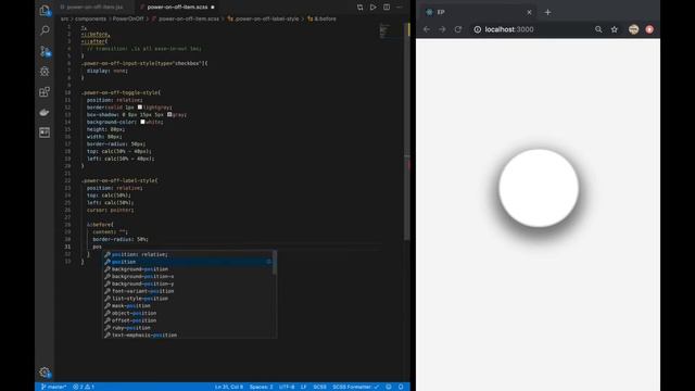Learning - SASS/SCSS Toggle Switch On Off
