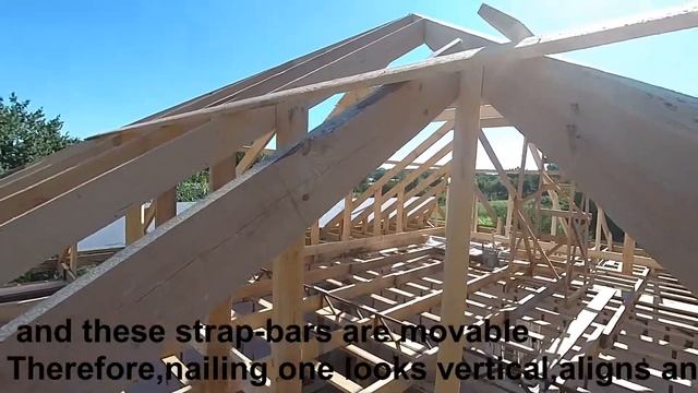 Вальмовая крыша.Выравниваем центральные стропила-Hip roof. Align the center rafters смотреть онлайн