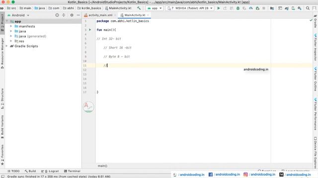 Kotlin : Variables & Datatypes | Declaration | Added Subtitles | android coding