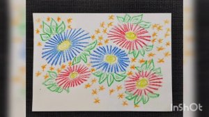 Рисуем Акварелью и Восковыми мелками "Астры". Осенние рисунки. Для детей 7-10 лет