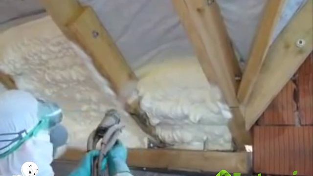 Утепление кровли мансардного этажа напыляемым ППУ Экотермикс смотреть онлайн