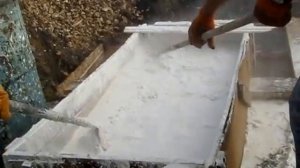 Гашение извести в твориле