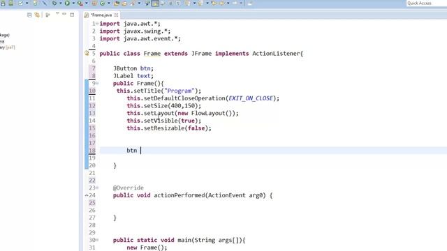 11- برمجة واجهات المستخدم في جافا (GUI in JAVA)، تنفيذ الإجراءات البرمجية 1، باستخدام ActionListene смотреть онлайн