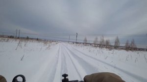 Мотособака Хаски по глубокому снегу! На рыбалку на мотособаке!