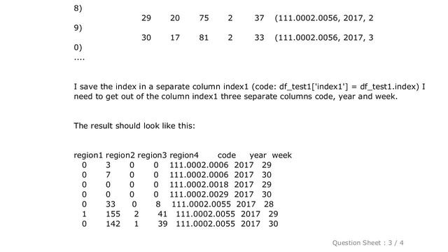 Pandas : Split the index into separate columns in pandas смотреть онлайн
