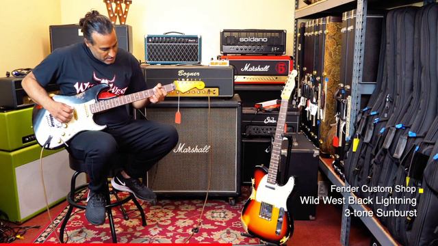 Fender Custom Shop Wild West Black Lightning Stratocaster 3 Tone Sunburst - Prashant Aswani смотреть онлайн