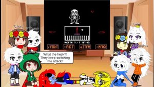 UNDERTALE & UNDERSWAP (and SS.Chara) react to "Bad Time Trio NO HIT (EXTREME MODE)" | Gacha Reactio