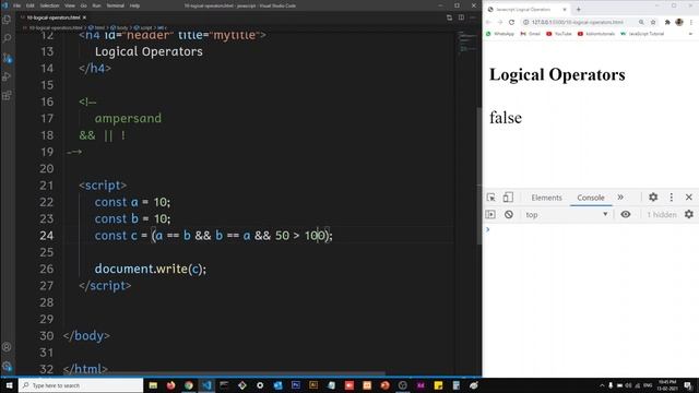 Logical Operators in JavaScript