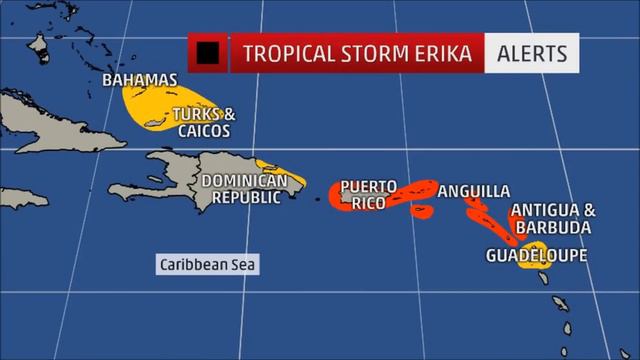 Tropical Storm Erika Sweeps Into the Leeward Islands 8/27/2015 смотреть онлайн