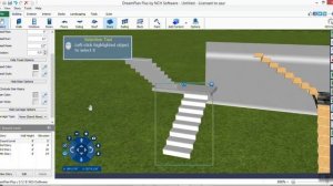 how to make U type stairs with railing in NCH DreamPlan how to cut stairs opening on roof.