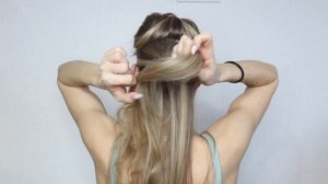 SO CUTE AND EASY! QUICK HALF UP HALF DOWN HAIRSTYLE | ПРОСТО И КРАСИВО!ПРИЧЕСКА ИЗ 2-Х РЕЗИНОК