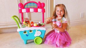Diana Pretend Play food and learn colors with ice cream video for kids