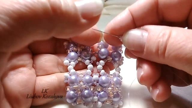 Браслет из бусин (50)/Широкий браслет "Сама Нежность"/Мастер Класс
