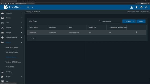 FreeNAS 11.2 - How to Config WebDAV Service on FreeNAS