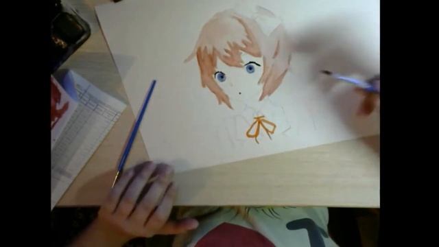 Рисую Саёри из Doki doki\тук тук литературный клуб смотреть онлайн