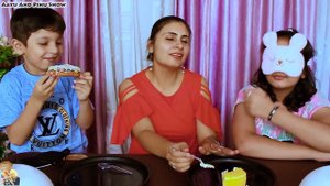 PASTRY CHALLENGE | Blindfold eating Cake Challenge | Aayu and Pihu Show