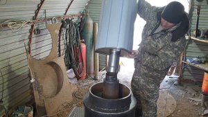 Довариваем БАННУЮ ПЕЧЬ под бак самоварного типа. Получилась разборная печь из четырех частей