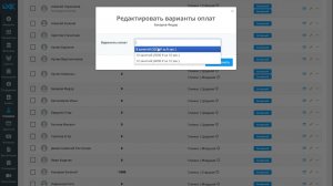 Использование вариантов оплат