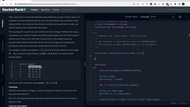 Hackerrank: Counting Sort 2