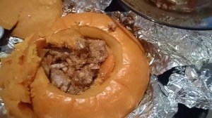Мясо в тыкве в духовке
