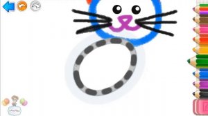 Рисование и раскраски для детей 2, 3, 4, 5, 6, 7 лет. Учим цвета и как нарисовать Котенка.