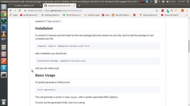 Laravel 5.7 tutorial - generate and use UUID смотреть онлайн