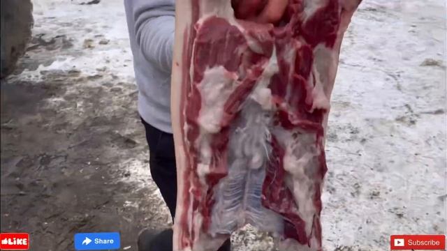 Обробка туші кабана за 20 хв Смаління, миття, обробка на частини?⚡️В Домашніх умовах, МʼЯСНИК?Спец