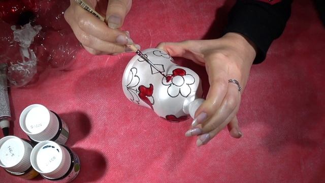 Мастер класс пермогорская роспись елочной игрушки как рисовать красками vitrail pebeo gesso