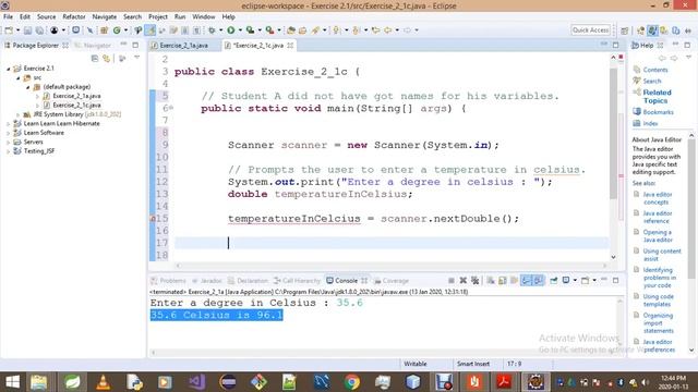 Introduction To Java Programming - Exercise 2 1c смотреть онлайн