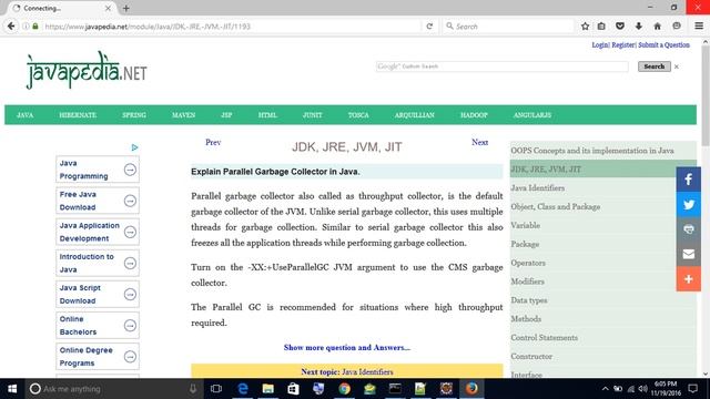 Explain Parallel Garbage Collector in Java.
| javapedia.net