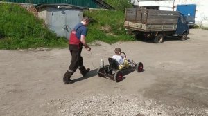 Самодельный картинг.немного испытаний.