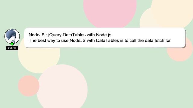 NodeJS : jQuery DataTables with Node.js
