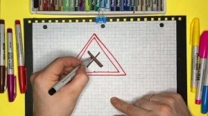 Как нарисовать Дорожный Знак Пересечение Равнозначных Дорог|Рисуем знаки Дорожного Движения