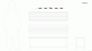 Скамейка P.  Чертёж.  Bench P.  Drawings.