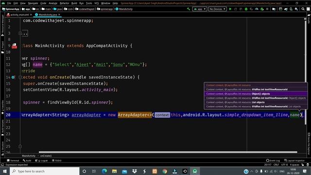 Spinner in Android Studio in Hindi Part - 11 смотреть онлайн