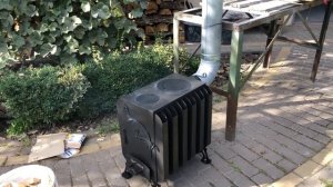 Обкатка буржуйки БАТАРЕЯ с пиролизным горением