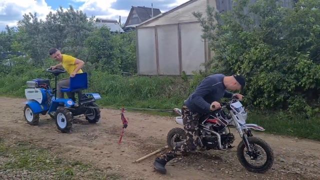 Мотоблок VS Питбайка.#мотоблокнева #питбайк