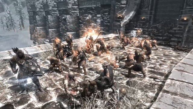 Skyrim Battles - The Strongest Warriors vs 100 Stormcloak Soldiers 1/3 смотреть онлайн